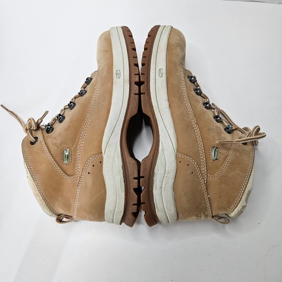 Y2K Skechers‎ Lug Sole Work Boots Women's 9 Tan Natural Chunky 90s Shoes - Picture 8 of 12
